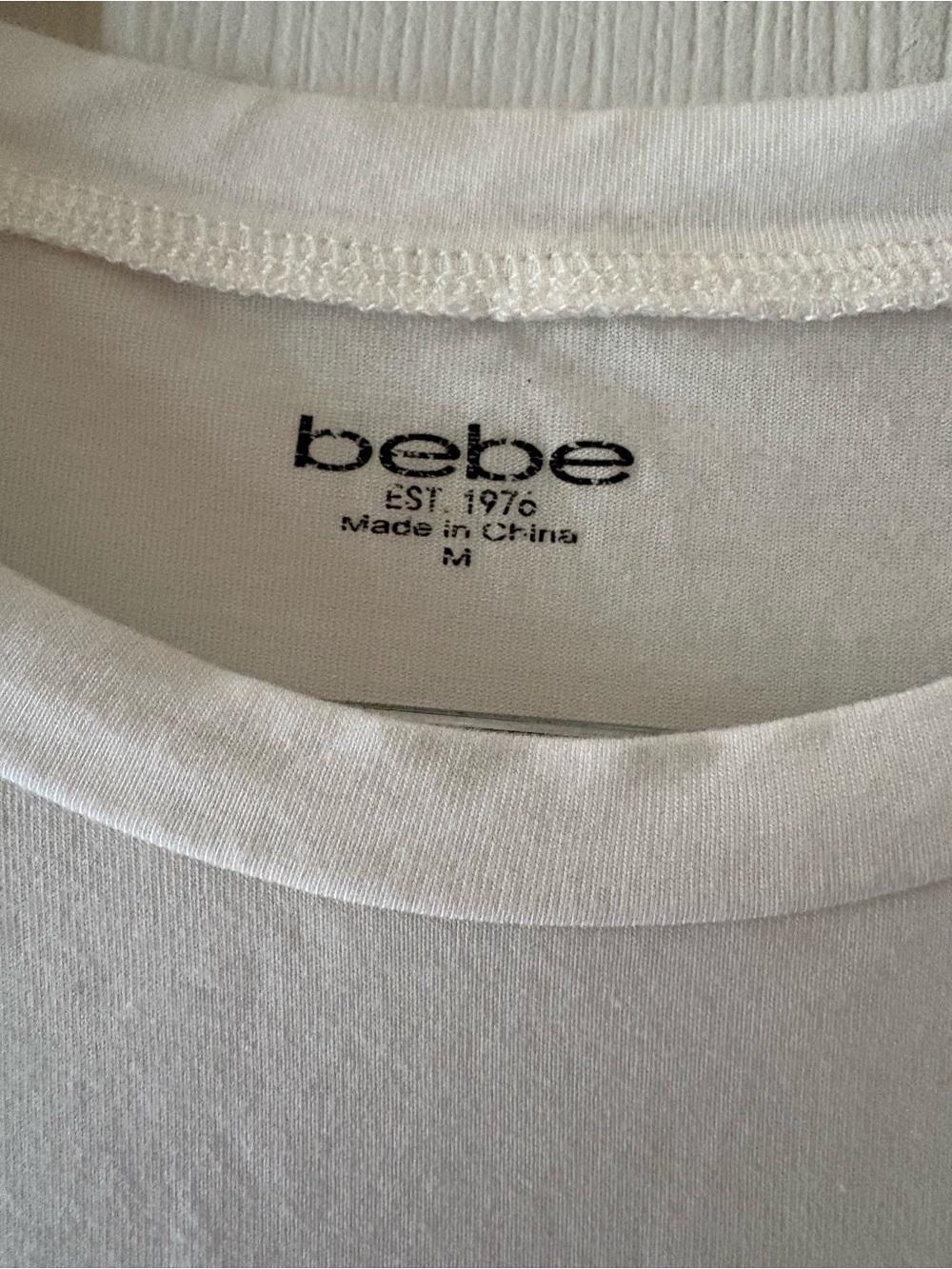 bebe White Rhinestone Logo Tee - Picture 3 of 3